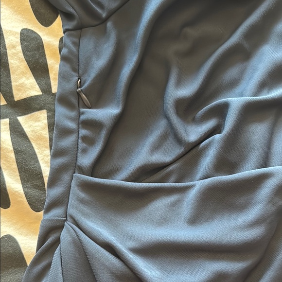 🆕 listing! ASOS Blue Ruched Long Sleeve Gown - Picture 4 of 12